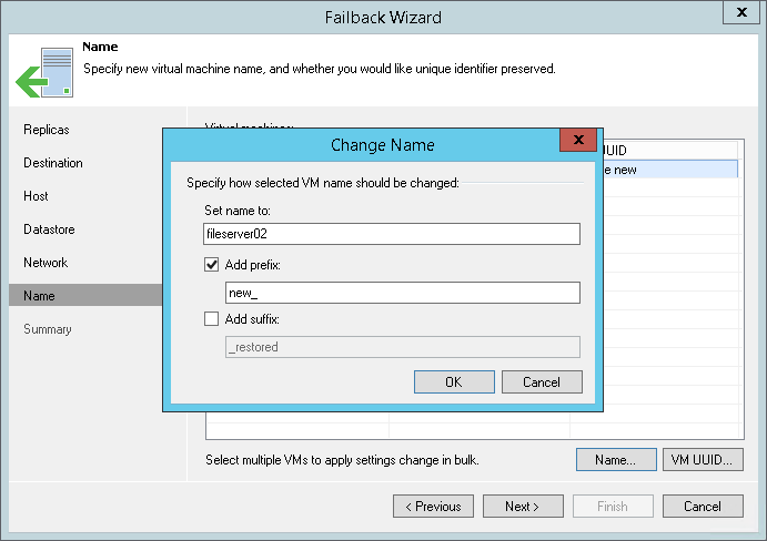 Step 7. Specify VM Name and VM UUID Handling