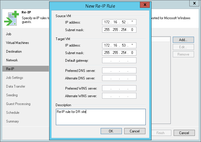 Step 9. Configure Re-IP Rules