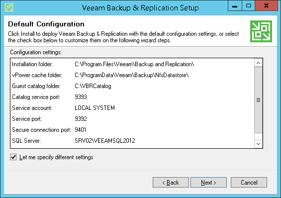 Step 6. Specify Installation Settings