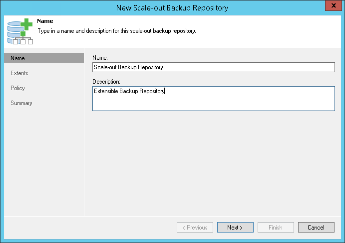 Step 2. Specify Scale-Out Backup Repository Name