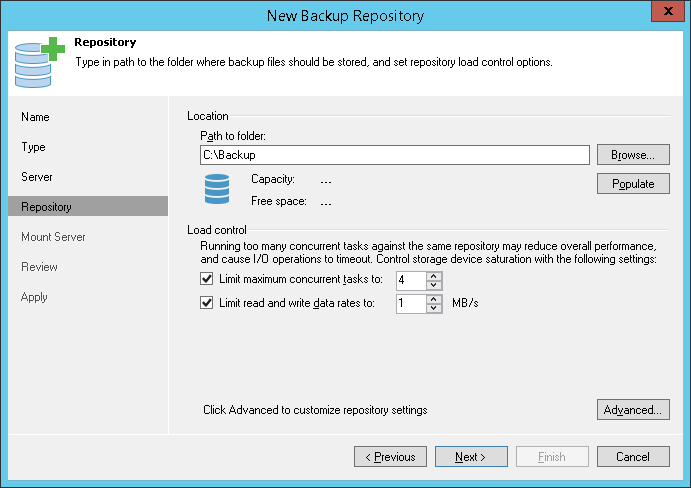 Limiting Combined Rate for Backup Repositories
