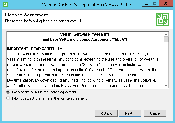 Step 2. Read and Accept License Agreement