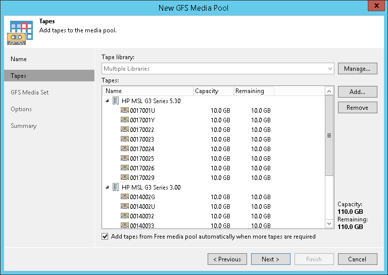 Step 3. Add Tapes to Media Pool