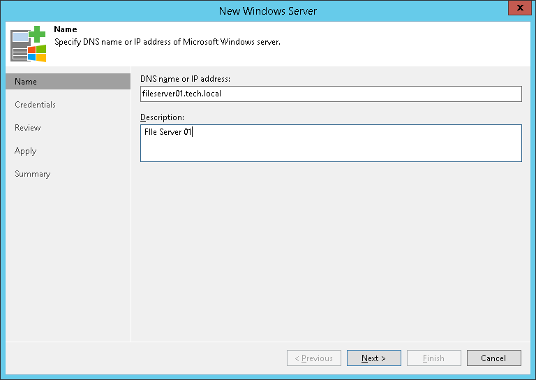 Step 2. Specify Server Name or Address