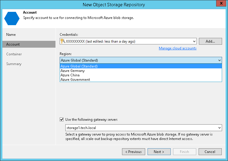 Specify Repository Account