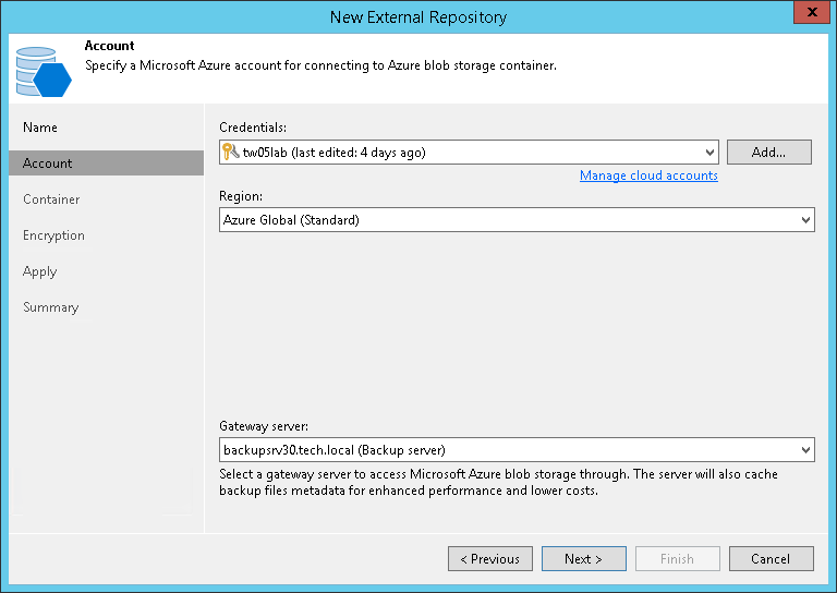Step 3. Specify Cloud Repository Account