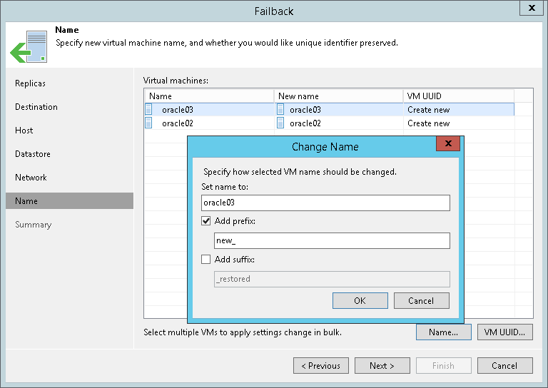 Step 7. Specify VM Name and VM UUID Handling