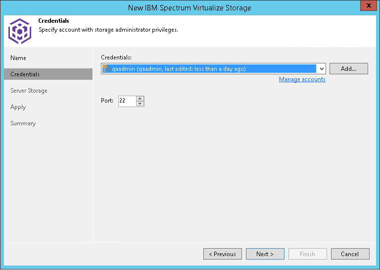 Step 3. Specify Credentials