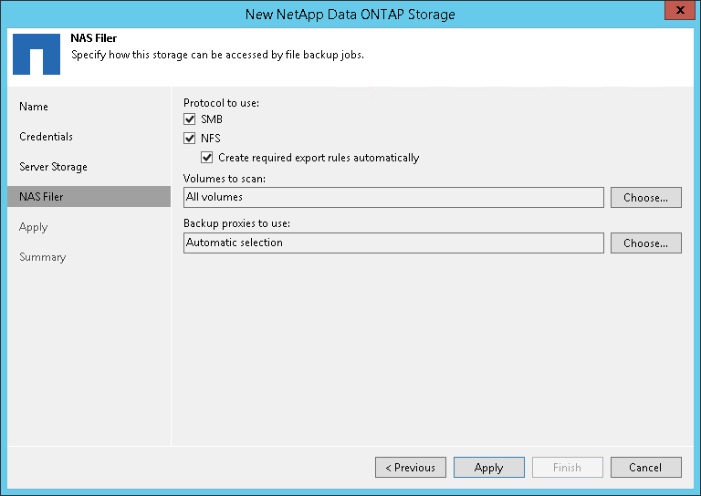 Step 5. Specify NAS Access Options