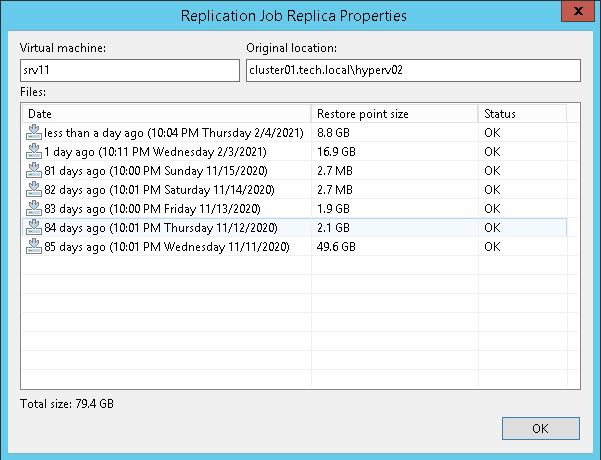 Viewing Replica Properties