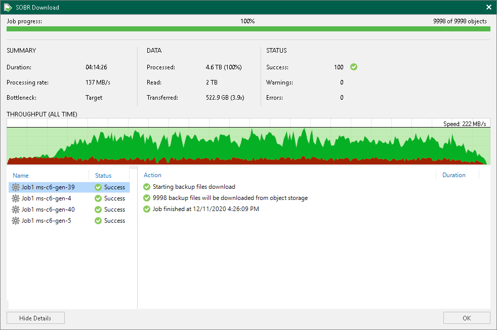 Viewing Download Session Results