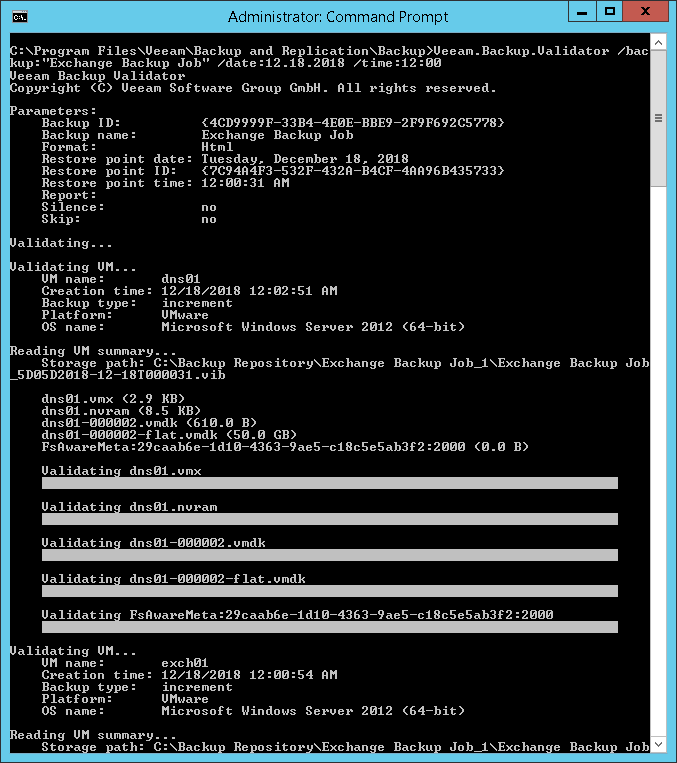 使用Veeam Backup Validator