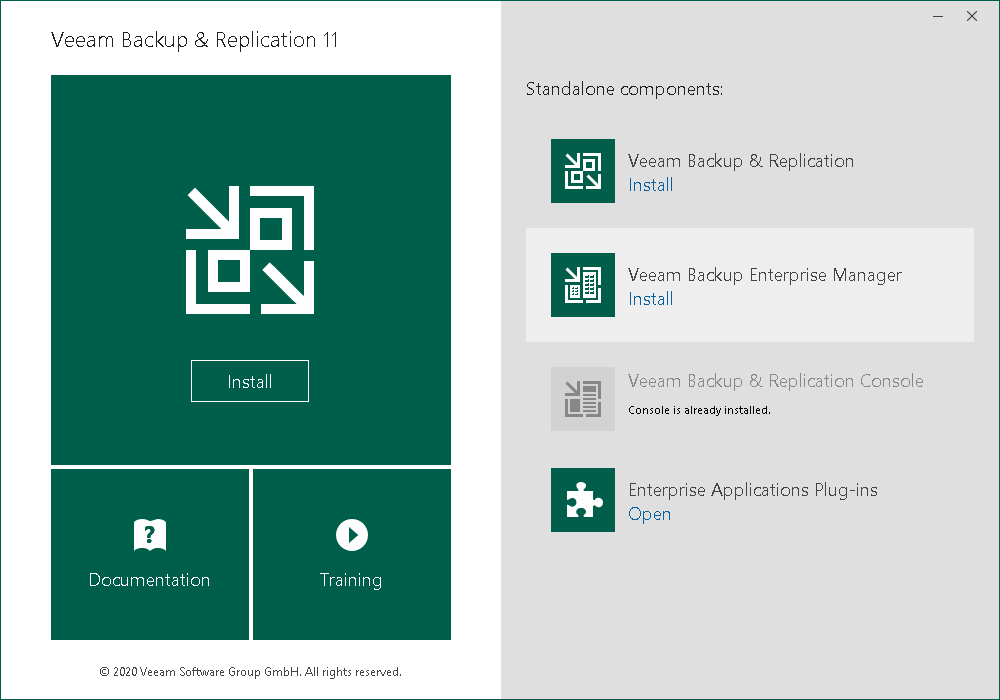 登录 Veeam Backup & Replication