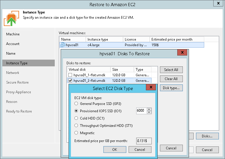 第5步。指定实例类型和磁盘
