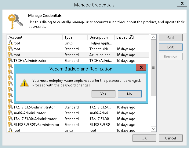 Changing Credentials for Helper Appliances