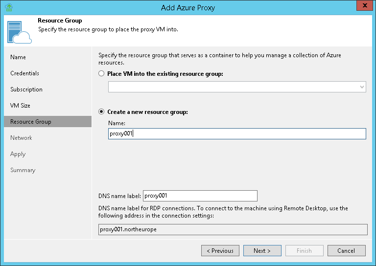 Step 6. Select Resource Group