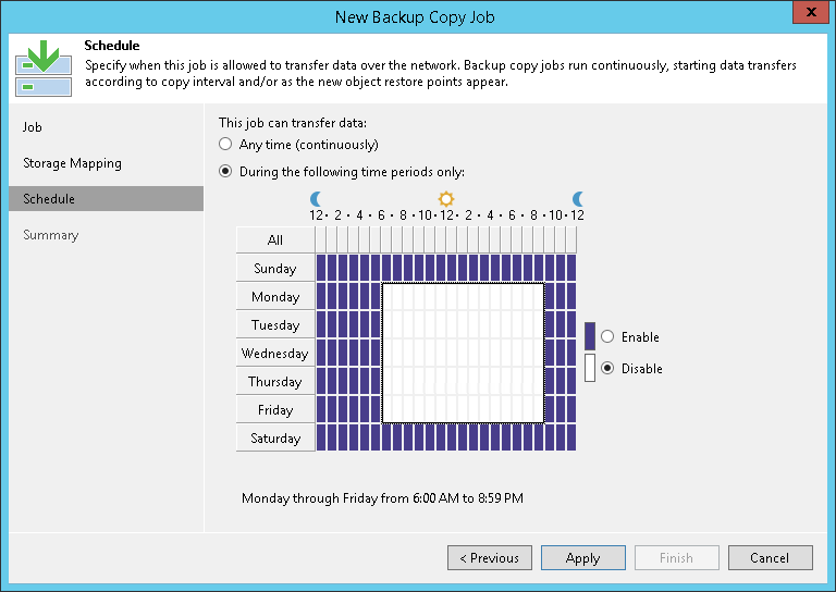 Step 5. Define Backup Copy Window