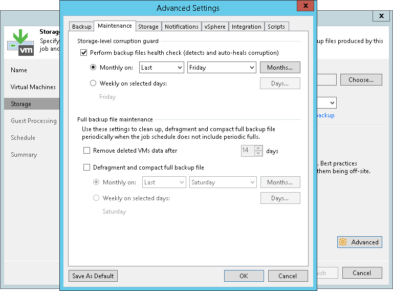 Health Check for Backup Files