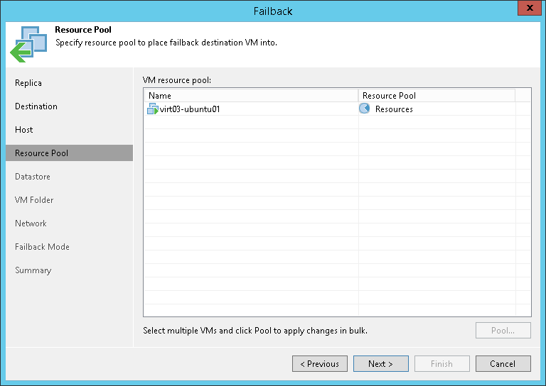 Select resource pool Step 5. Select Resource Pools