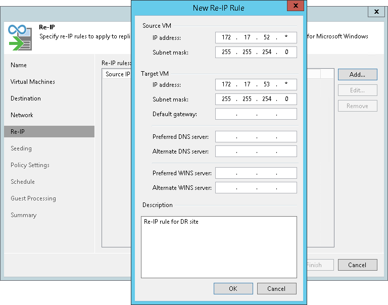Step 8. Configure Re-IP Rules