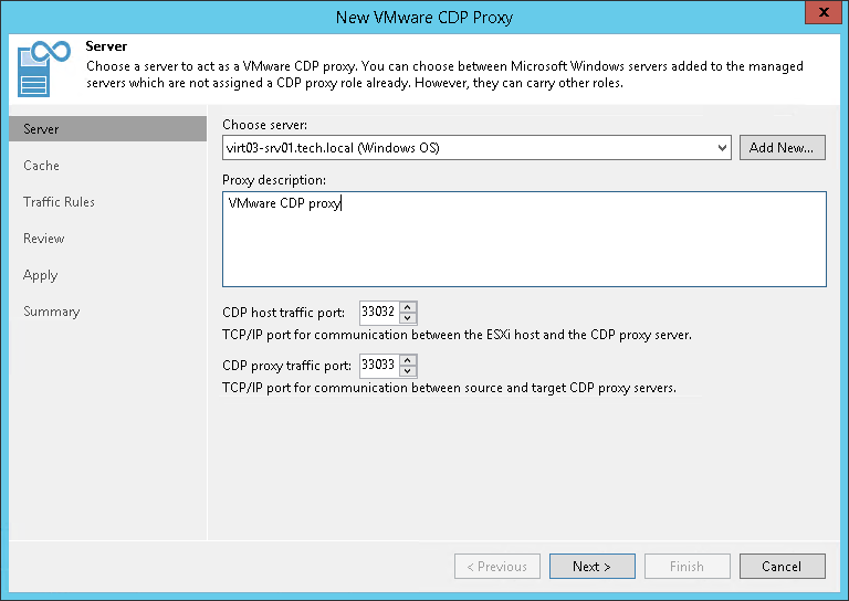 Step 2. Select Server and Traffic Ports
