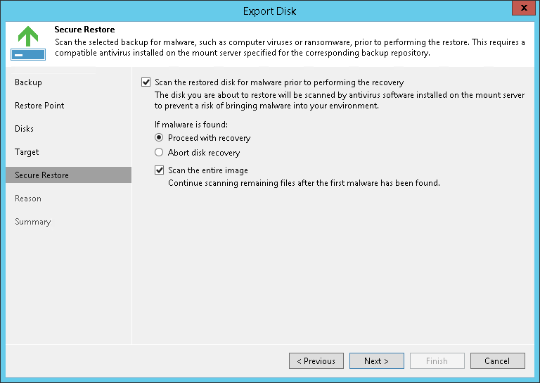 Step 6. Specify Secure Restore Settings