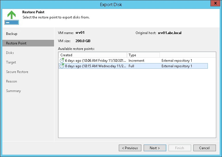Step 3. Select Restore Point