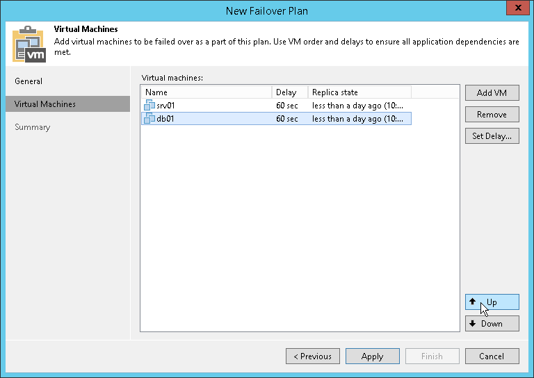 Step 4. Define VM Failover Order