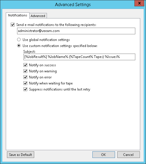 Notifications Settings
