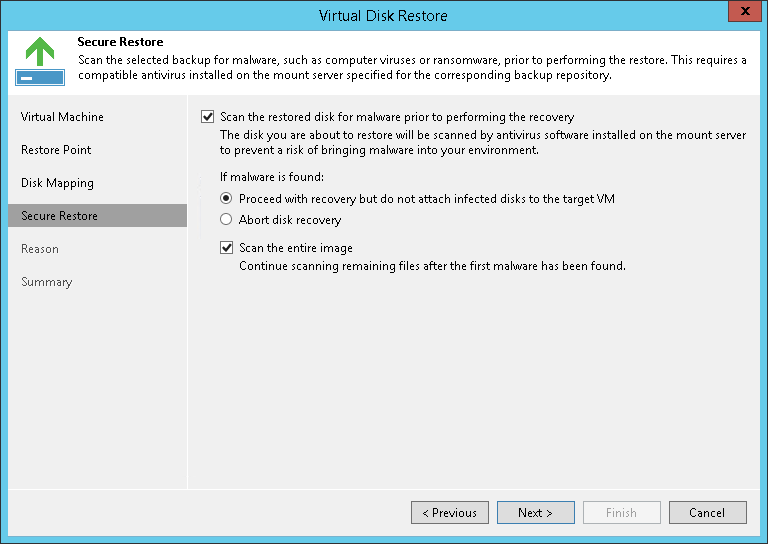Step 5. Specify Secure Restore Settings