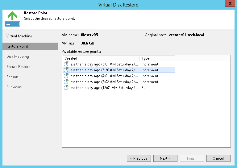 Step 3. Select Restore Point