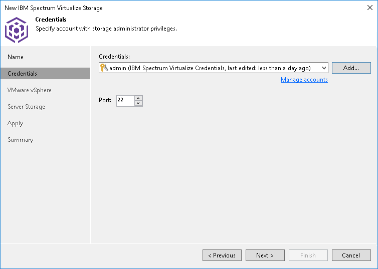Step 3. Specify Credentials
