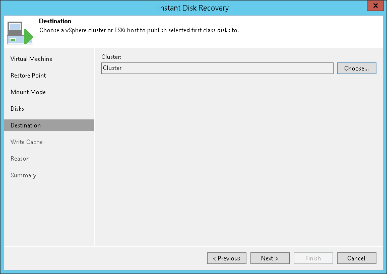 Step 6. Specify Target Cluster