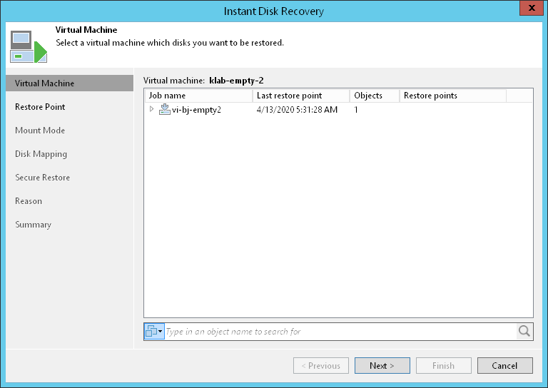 Step 2. Select Source VM