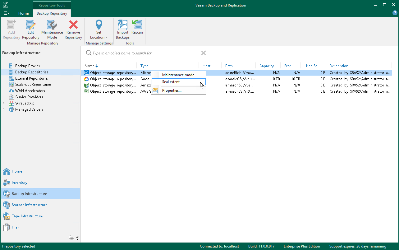 切换到密封模式