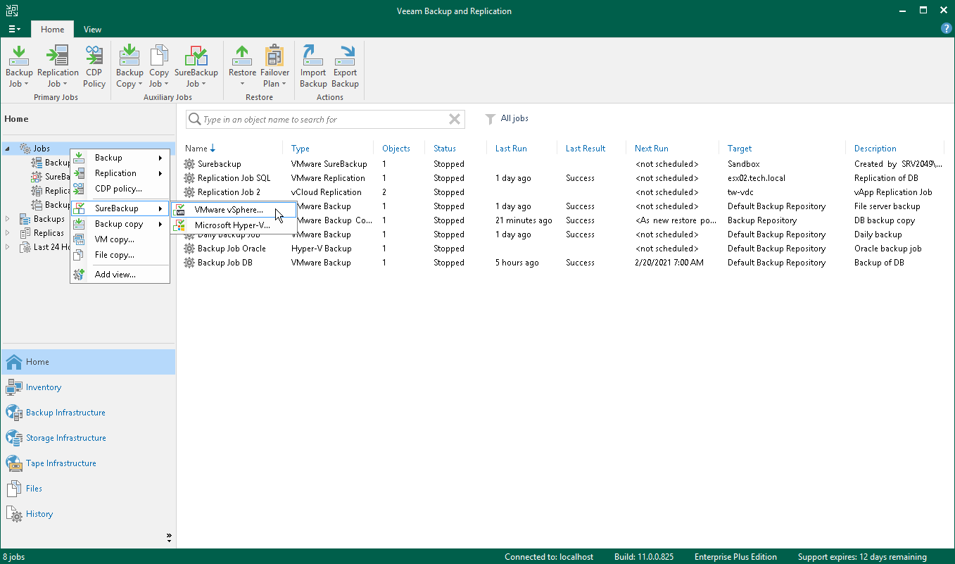 Step 1. Launch New Sure Backup Job Wizard