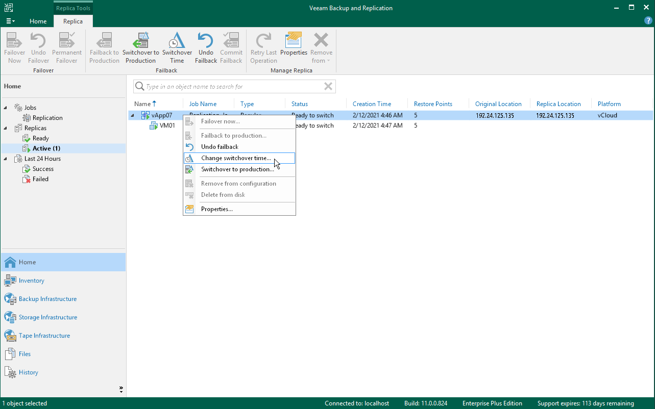 Changing Switching Time