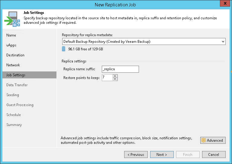 Step 8. Specify Replication Job Settings