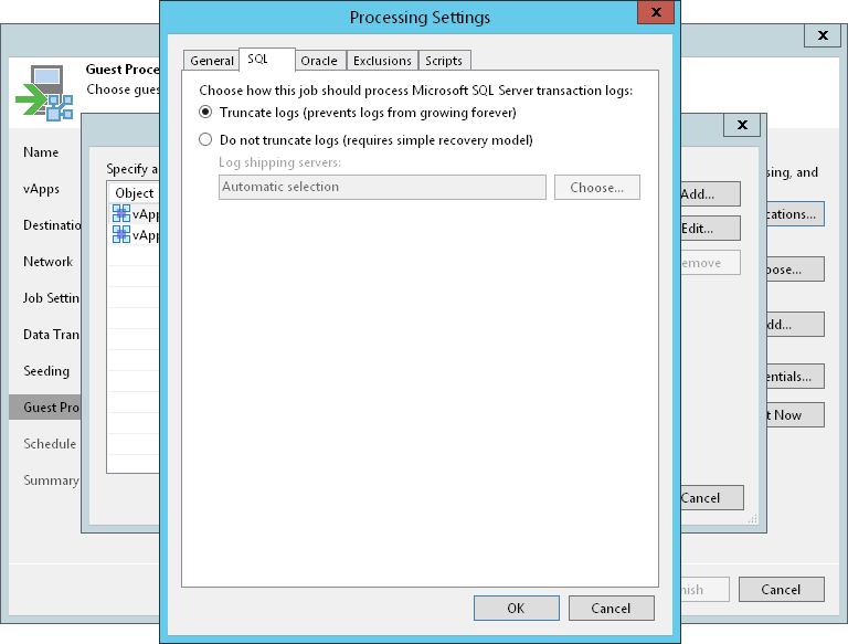 Microsoft SQL Server Transaction Log Settings
