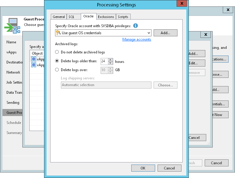 Oracle Archived Log Settings