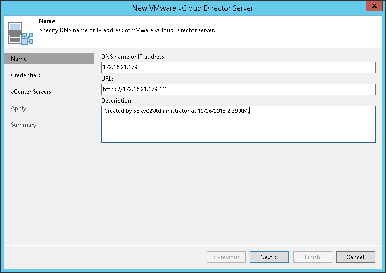 Step 2. Specify Server Name or Address