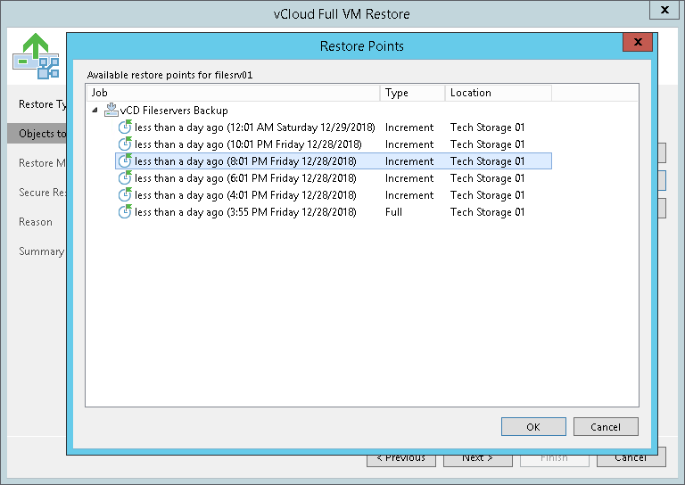 Step 3. Select Restore Point 