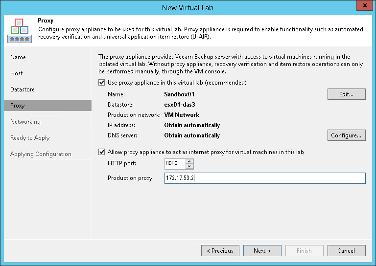 Step 5. Set Up Proxy Appliance