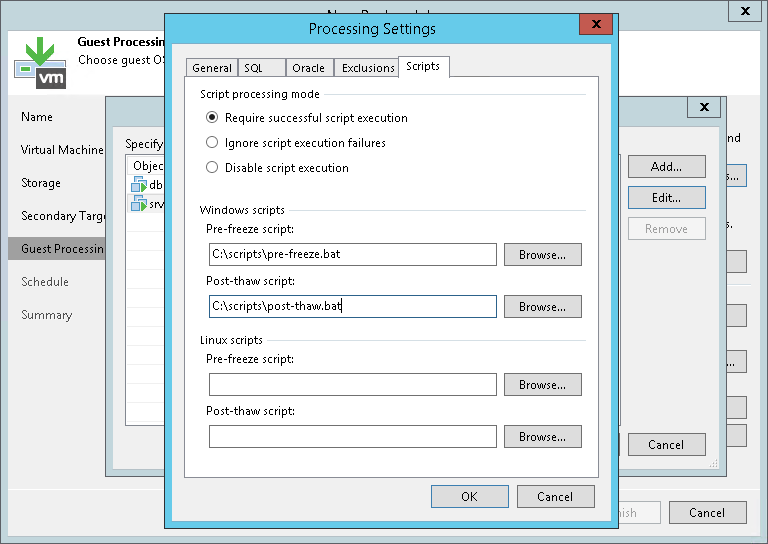 预冻结和解冻后脚本