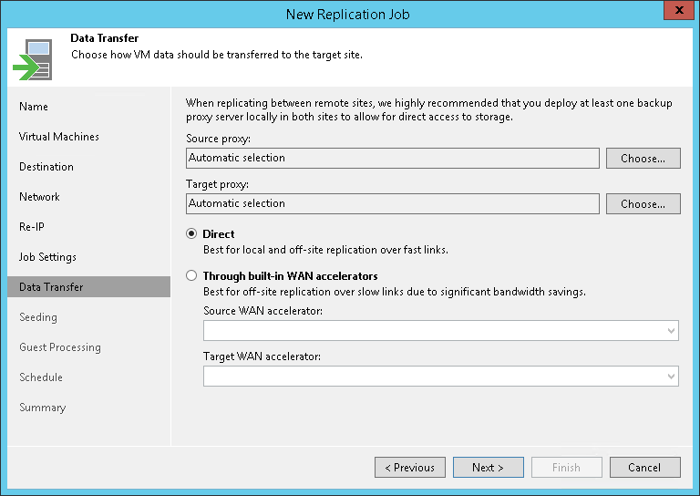 Step 12. Specify Data Transfer Settings