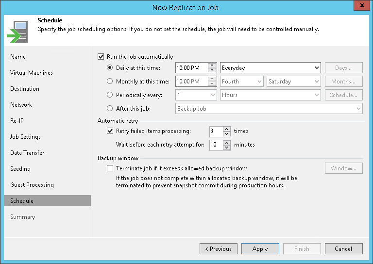 Step 15. Define Job Schedule