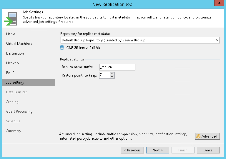 Step 10. Specify Replication Job Settings