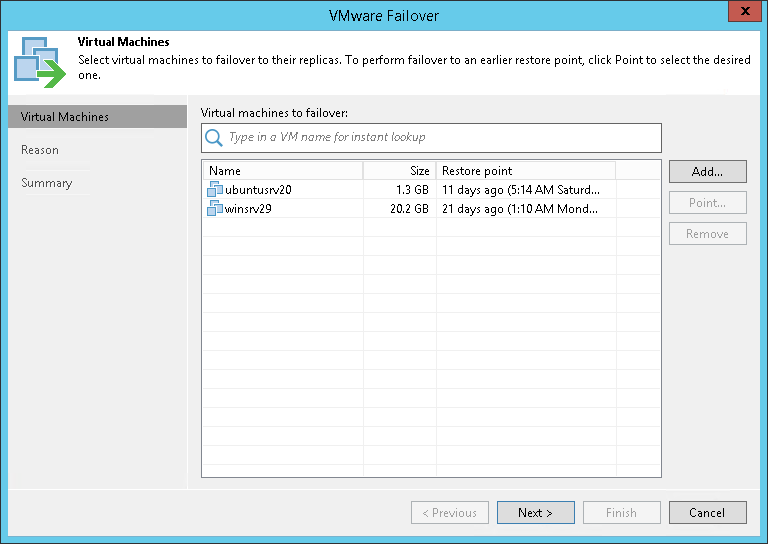 Step 2. Select VMs