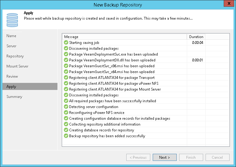 Step 7. Apply Backup Repository Settings