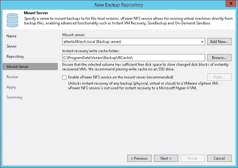 Step 5. Specify Mount Server Settings